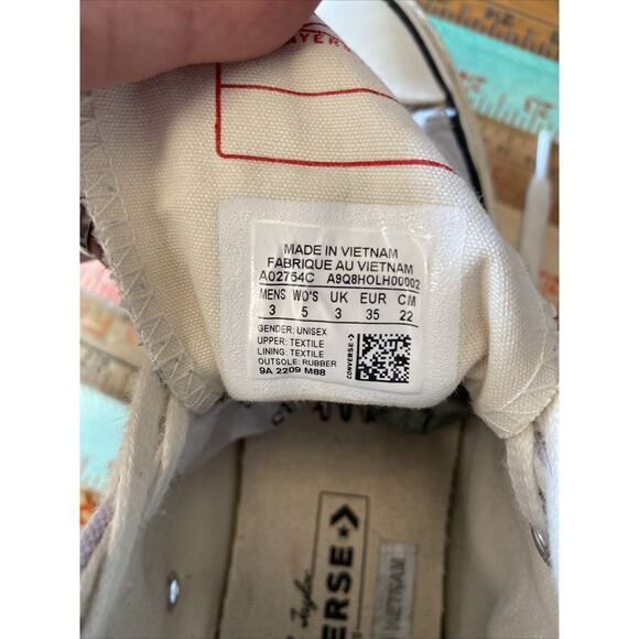 Converse W 5 M 3 Chuck Taylor All Star High Top Lilac Purple Special Edition Vtg - Picture 12 of 13